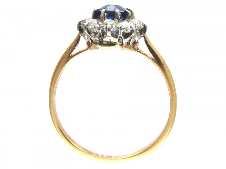 Art Deco Sapphire & Diamond Cluster Ring