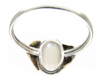 Silver & Gold Arts & Crafts Moonstone Ring