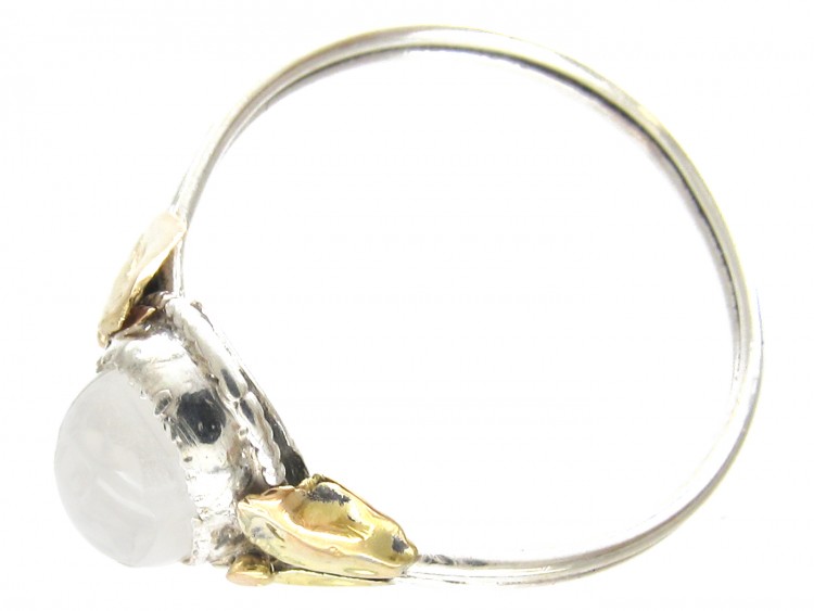 Silver & Gold Arts & Crafts Moonstone Ring
