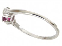 Art Deco Ruby & Diamond Three Stone Ring