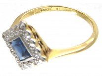 Art Deco Sapphire & Diamond Diamond Shaped Ring