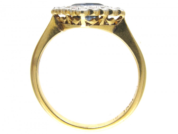 Art Deco Sapphire & Diamond Diamond Shaped Ring