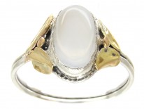 Silver & Gold Arts & Crafts Moonstone Ring