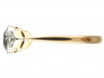Edwardian 18ct Gold Aquamarine & Diamond Ring