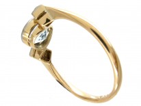 Edwardian 18ct Gold Aquamarine & Diamond Ring
