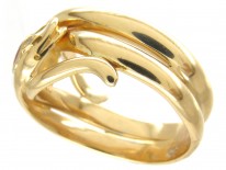 Victorian 18ct Gold Ruby & Diamond Double Snake Ring