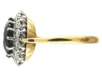 Large Sapphire & Diamond Cluster Ring