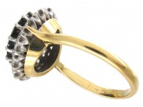 Large Sapphire & Diamond Cluster Ring