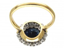 Large Sapphire & Diamond Cluster Ring