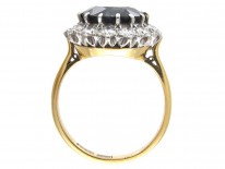 Large Sapphire & Diamond Cluster Ring