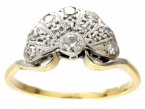 Art Deco Diamond Fan Ring