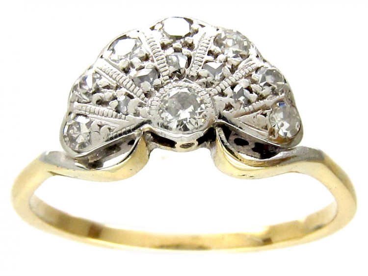 Art Deco Diamond Fan Ring