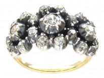 Georgian Diamond Triple Cluster Ring