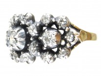 Georgian Diamond Triple Cluster Ring