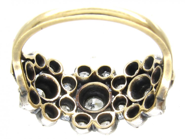 Georgian Diamond Triple Cluster Ring