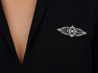 Edwardian 15ct Gold & Platinum Openwork Diamond Brooch