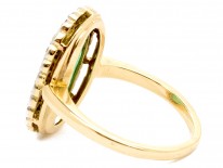 Edwardian 18ct Gold Oval Emerald & Diamond Ring