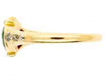 Georgian Emerald, Ruby & Diamond Double Crowned Heart Ring