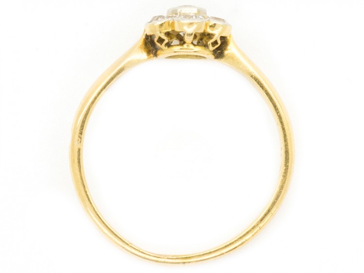 Edwardian 18ct Gold & Diamond Daisy Ring