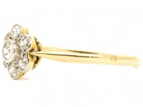 Edwardian 18ct Gold & Diamond Daisy Ring