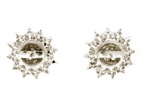 18ct White Gold & Diamond Snowflake Earrings