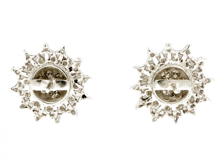 18ct White Gold & Diamond Snowflake Earrings