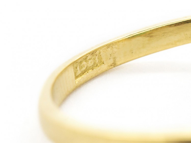 18ct Gold Emerald & Diamond Rectangular Art Deco Ring