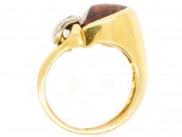 Retro 18ct Gold Citrine & Diamond Cocktail Ring