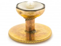 Art Deco 9ct Gold , Black Enamel, Natural Pearl & Mother of Pearl Dress Set in Asprey Case