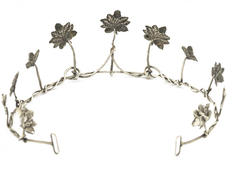 Victorian Silver Acorn & Oak Leaf Tiara