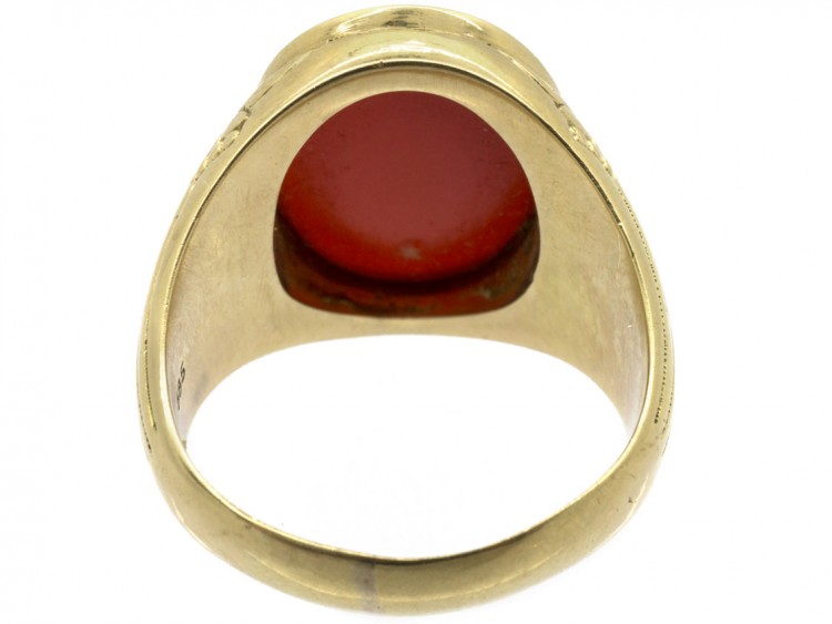 14ct Gold Carnelian Signet Ring