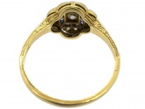 Art Deco Quatrefoil Diamond & Sapphire Ring