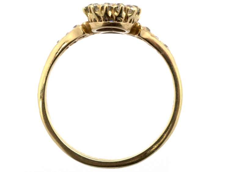 Victorian 18ct Gold Diamond Cluster Ring