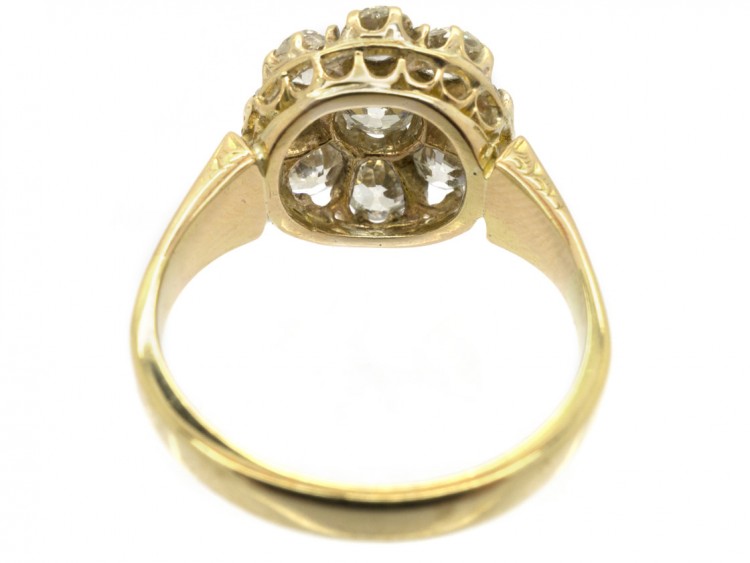 Victorian 18ct Gold Diamond Cluster Ring