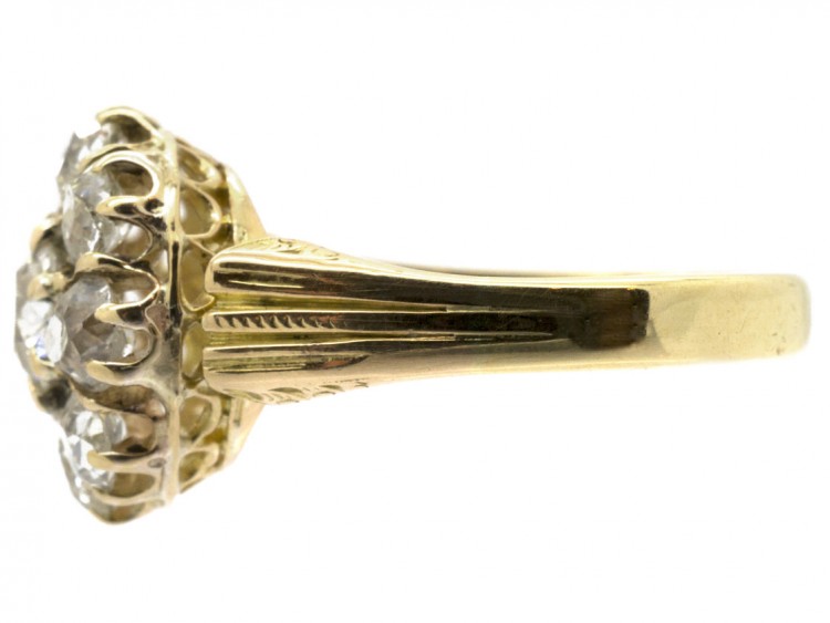 Victorian 18ct Gold Diamond Cluster Ring