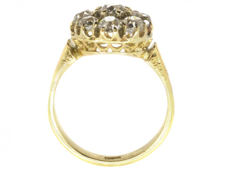 Victorian 18ct Gold Diamond Cluster Ring