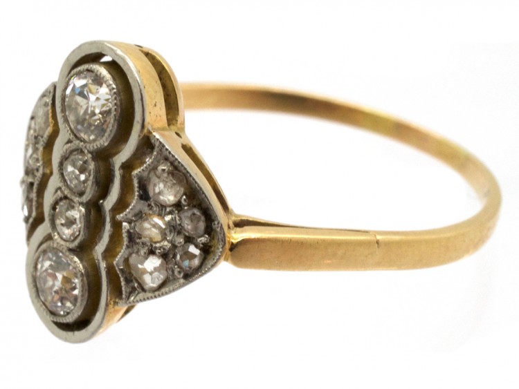Wavy & Geometric Art Deco Diamond Ring