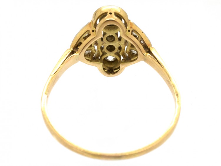 Wavy & Geometric Art Deco Diamond Ring