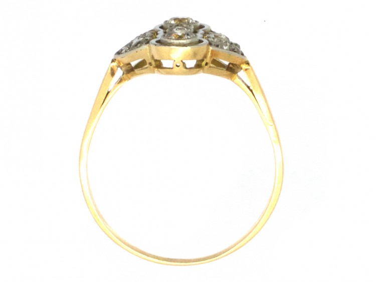 Wavy & Geometric Art Deco Diamond Ring