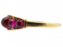 Edwardian Five Stone Cabochon Ruby Ring