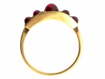 Edwardian Five Stone Cabochon Ruby Ring