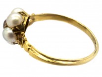 Edwardian 18ct Gold Ring & Natural Pearl Cluster Ring