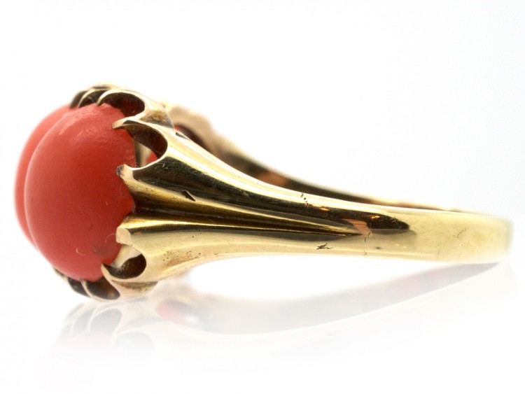 Victorian 18ct Gold & Coral Ring