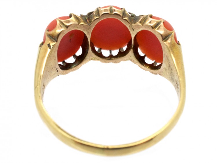 Victorian 18ct Gold & Coral Ring