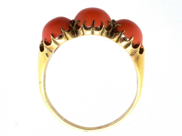 Victorian 18ct Gold & Coral Ring