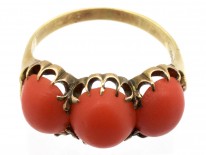 Victorian 18ct Gold & Coral Ring
