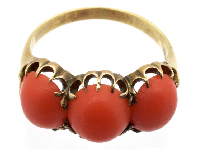 Victorian 18ct Gold & Coral Ring