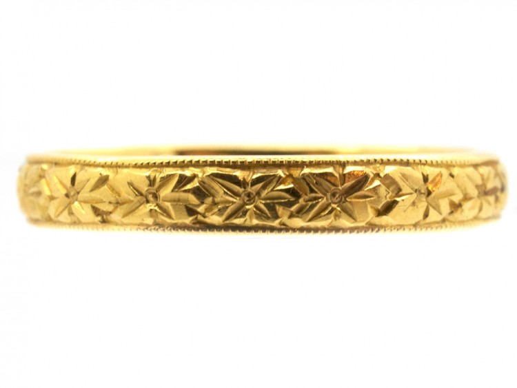22ct Engraved Wedding Ring