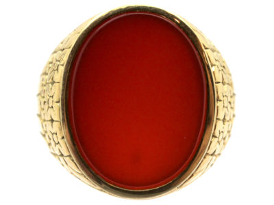 14ct Gold Carnelian Signet Ring