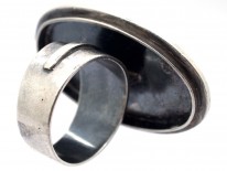 Large Mother of Pearl Oval Silver Ring